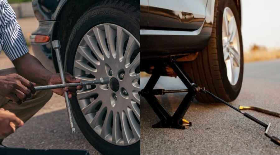 Loosen the Lug Nuts & Position the Jack Loosen the Lug Nuts & Position the Jack